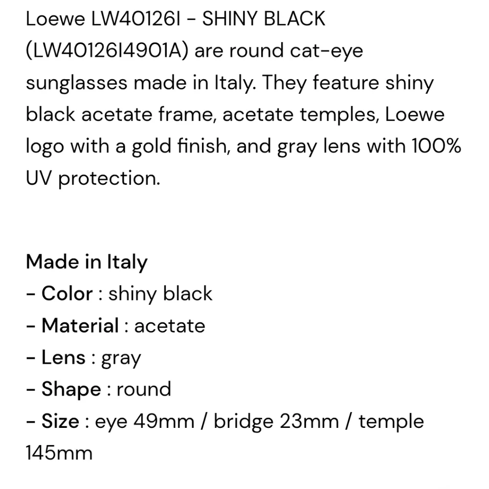 Loewe Curvy Oversized Black Sunglasses New With Case And Cloth